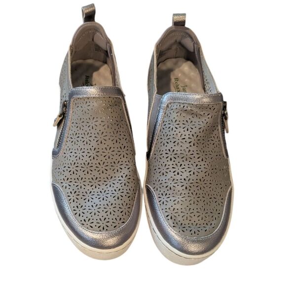 Jambu July silver‎ Leather floral Lazer cut sneaker Loafer shoe size 8 - Picture 3 of 10